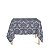 Toalha de Mesa Quadrada em Tecido Jacquard Preto Acinzentado e Prata Medalhão Tradicional - Imagem 1