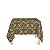 Toalha de Mesa Quadrada em Tecido Jacquard Preto e Dourado Medalhão Tradicional - Imagem 1