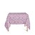 Toalha de Mesa Quadrada em Tecido Jacquard Rosa Bebê Medalhão Tradicional - Imagem 1