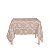 Toalha de Mesa Quadrada em Tecido Jacquard Rosa Envelhecido e Dourado Medalhão Tradicional - Imagem 1
