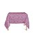 Toalha de Mesa Quadrada em Tecido Jacquard Rosa Pink Chiclete Medalhão Tradicional - Imagem 1