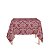 Toalha de Mesa Quadrada em Tecido Jacquard Vermelho e Branco Circo Medalhão Tradicional - Imagem 1