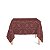Toalha de Mesa Quadrada em Tecido Jacquard Vermelho e Preto Medalhão Tradicional - Imagem 1