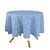 Toalha de Mesa Redonda em Tecido Jacquard Azul Bebê Celeste Medalhão Tradicional - Imagem 1