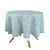 Toalha de Mesa Redonda em Tecido Jacquard Azul e Prata Frozen Medalhão Tradicional - Imagem 1