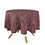 Toalha de Mesa Redonda em Tecido Jacquard Marrom e Vermelho Medalhão Tradicional - Imagem 1