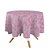 Toalha de Mesa Redonda em Tecido Jacquard Rosa Bebê Medalhão Tradicional - Imagem 1