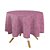 Toalha de Mesa Redonda em Tecido Jacquard Rosa Pink Chiclete Medalhão Tradicional - Imagem 1
