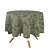Toalha de Mesa Redonda em Tecido Jacquard Verde Musgo Medalhão Tradicional - Imagem 1
