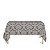 Toalha de Mesa Retangular em Tecido Jacquard Cinza e Crú Medalhão Tradicional - Imagem 1