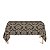 Toalha de Mesa Retangular em Tecido Jacquard Marrom e Bege Medalhão Tradicional - Imagem 1