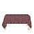 Toalha de Mesa Retangular em Tecido Jacquard Marrom e Vermelho Medalhão Tradicional - Imagem 1