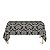 Toalha de Mesa Retangular em Tecido Jacquard Preto e Cru Medalhão Tradicional - Imagem 1