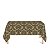 Toalha de Mesa Retangular em Tecido Jacquard Preto e Dourado Medalhão Tradicional - Imagem 1
