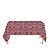 Toalha de Mesa Retangular em Tecido Jacquard Vermelho e Branco Circo Medalhão Tradicional - Imagem 1