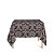 Toalha de Mesa Quadrada em Tecido Jacquard 100% Poliéster Medalhão Marrom - Imagem 1