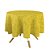 Toalha de Mesa Redonda em Tecido Jacquard 100% Poliéster Medalhão Amarelo Ouro - Imagem 1