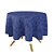 Toalha de Mesa Redonda em Tecido Jacquard 100% Poliéster Medalhão Azul Royal - Imagem 1