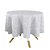 Toalha de Mesa Redonda em Tecido Jacquard 100% Poliéster Medalhão Branco - Imagem 1