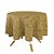Toalha de Mesa Redonda em Tecido Jacquard 100% Poliéster Medalhão Dourado Ouro Vibrante - Imagem 1