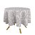 Toalha de Mesa Redonda em Tecido Jacquard 100% Poliéster Medalhão Prata - Imagem 1