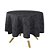 Toalha de Mesa Redonda em Tecido Jacquard 100% Poliéster Medalhão Preto - Imagem 1