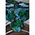 Toalha de Mesa Retangular em Tecido Impermeável Acqua Linea Art Flower Azul - Imagem 1