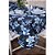 Toalha de Mesa Retangular em Tecido Impermeável Acqua Linea Jasmim Azul - Imagem 1