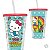 Copo com Canudo - Hello Kitty Happy - Com Glitter - Imagem 1