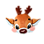 Almofada Formato Rosto Rena Papai Noel Presente Natal - Imagem 1
