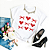 Camiseta Feminina Branca de Algodão P - Laço coração - Imagem 2