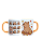 Caneca Porcelana 325ml com Alça Laranja - Capivara - Imagem 1