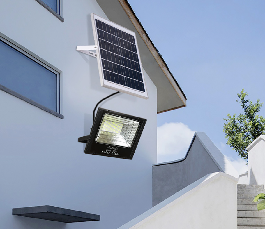 Refletor LED Solar 150W Branco Frio + Placa Solar + Controle Remoto - Imagem 3