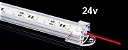 Barra de LED - 1 Metro - 18w - Branco Frio - 24v - 72 LEDs - Calha com Lente Transparente - Imagem 1