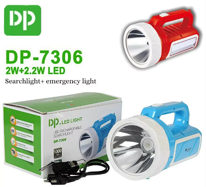 Lanterna Recarregável  DP-7306  1 LED + tubo led lateral - Imagem 4