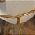Cadeira Cristal Metal Dourado Linho Bege Sintético Areia no Encosto - Imagem 8