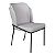 Cadeira Cristal em Linho Cinza com Base em Metal Preto - Imagem 1