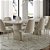 Mesa de Jantar Lintz 2,19x1,10 Tampo de Vidro Off-white Detalhe Dourado - Imagem 1