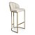 Banqueta Beverly Metal Champanhe Tec. Linho Bege (200) - Imagem 1
