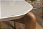 Mesa de Jantar Donatella 1,80x89cm Tampo de Vidro Off White Base Natural - Imagem 4