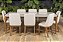 Mesa de Jantar Donatella 2,20x1,0m Tampo de Vidro Off White Base Natural - Imagem 8