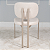 Cadeira Kioto em Bouclê Off White com Base em Metal Champanhe - Imagem 7