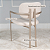 Cadeira Kioto com Braço em Bouclê Off White com Base Metal Champanhe - Imagem 4