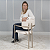 Cadeira Kioto com Braço em Bouclê Off White com Base Metal Champanhe - Imagem 2