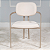 Cadeira Kioto com Braço em Bouclê Off White com Base Metal Champanhe - Imagem 5