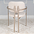 Cadeira Kioto com Braço em Bouclê Off White com Base Metal Champanhe - Imagem 7