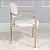 Cadeira Kioto com Braço em Bouclê Off White com Base Metal Champanhe - Imagem 6