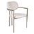 Cadeira Kioto com Braço em Bouclê Off White com Base Metal Champanhe - Imagem 1