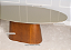 Mesa de Jantar Oval Vale em Laca Champanhe com Base Pinhão 2,20m x 1,10m - Imagem 4