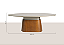 Mesa de Jantar Oval Vale em Laca Champanhe com Base Pinhão 2,40m x 1,10m - Imagem 3